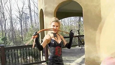 Outdoor Femdom Whip Punishment