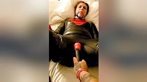 Batwoman Ballgagged Frog Tied Vibed
