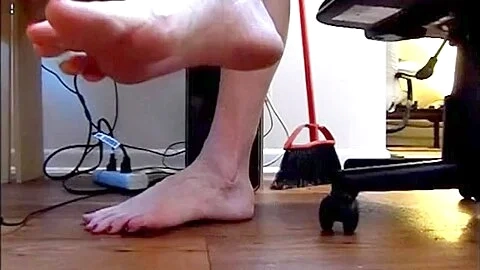 Mature Woman Wiggling Her Sexy Long Toes Underneath The Table